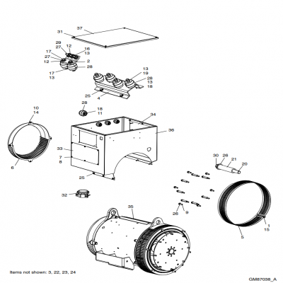 Alternator and Mounting, continued  交流發(fā)電機和安裝，“GM91650,”“40MDDCA,”“55MDDCB ,”“65MDDCC,”“80MDDCD,”“99MDDCE,”“GM93289,”